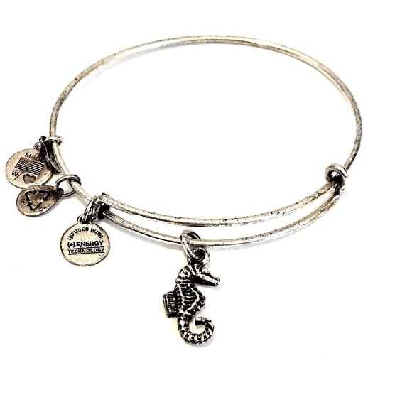 Alex & Ani Silver Tone Seahorse Adjustable Charm Bracelet - Picture 1 of 3